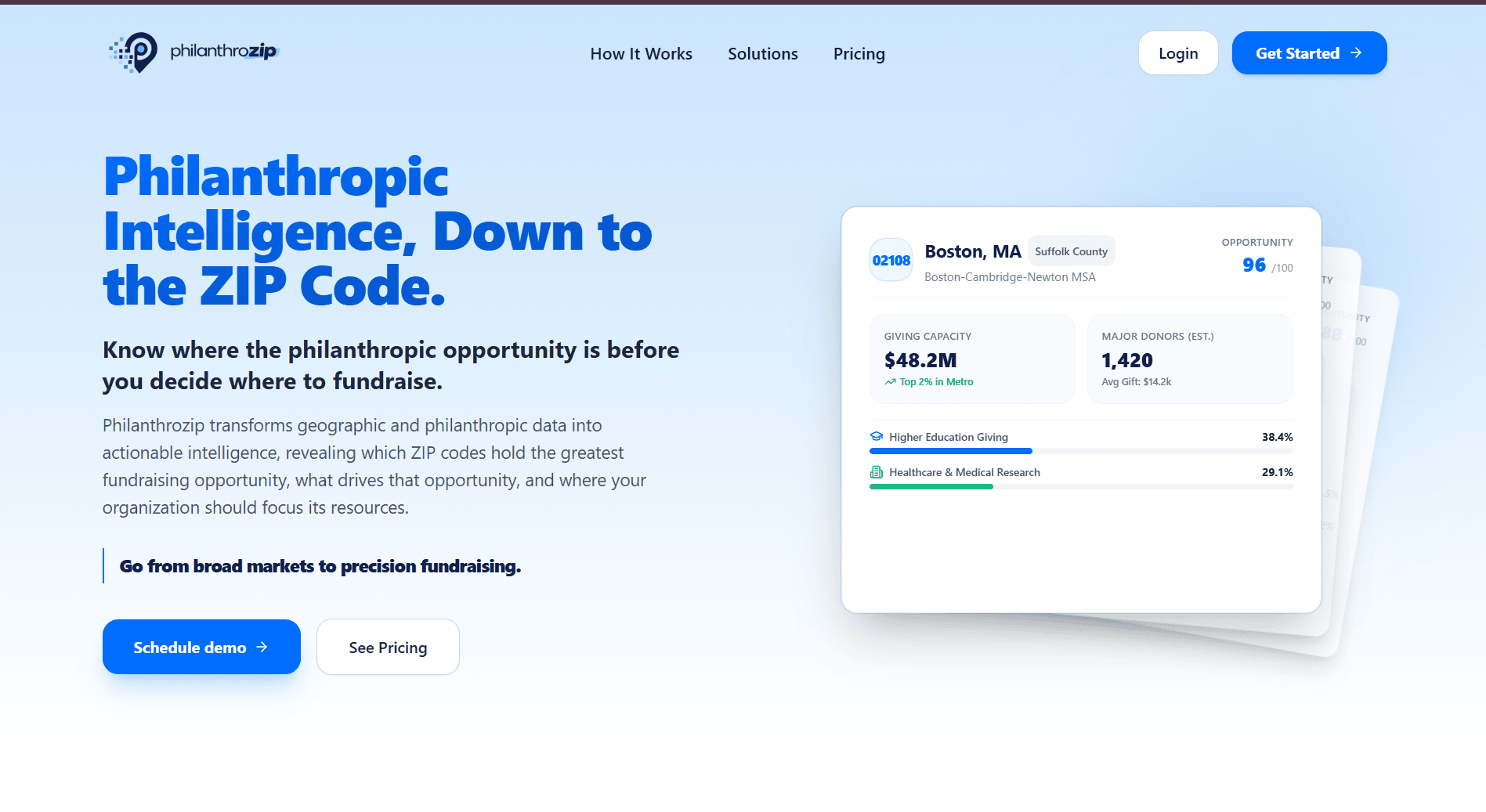 Philanthrozip platform screenshot